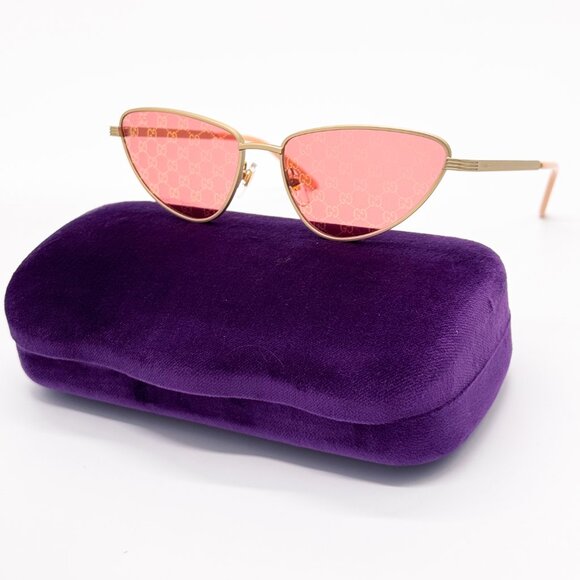 NEW GUCCI GG1879S 004 GOLD RED WOMEN SUNGLASSES GUCCI - Picture 1 of 13